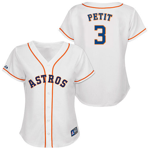 Gregorio Petit #3 mlb Jersey-Houston Astros Women's Authentic Home White Cool Base Baseball Jersey